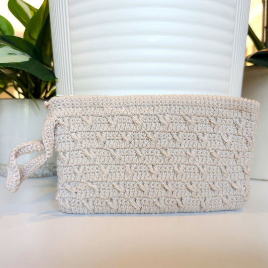 Wristlet Zipper Bag - Almond
