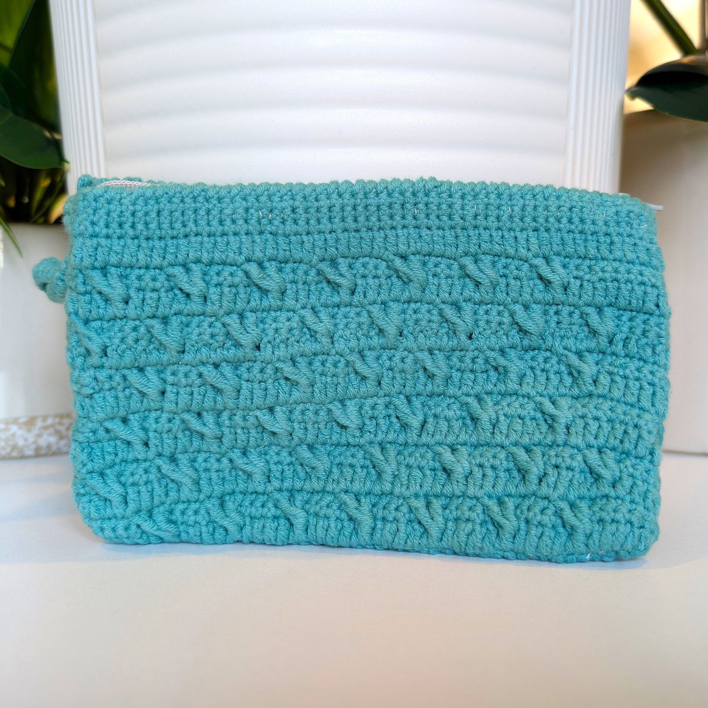 Wristlet Zipper Bag - Medium Aquamarine