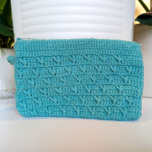 Wristlet Zipper Bag - Medium Aquamarine