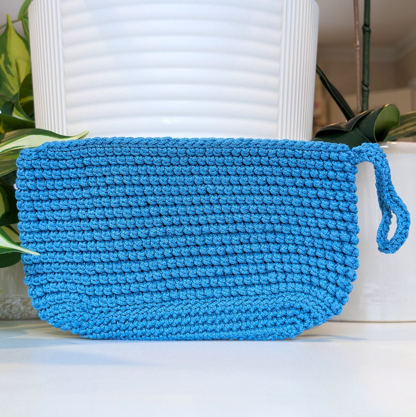 Wristlet Clutch Bag - Azure (Macrame Yarn)