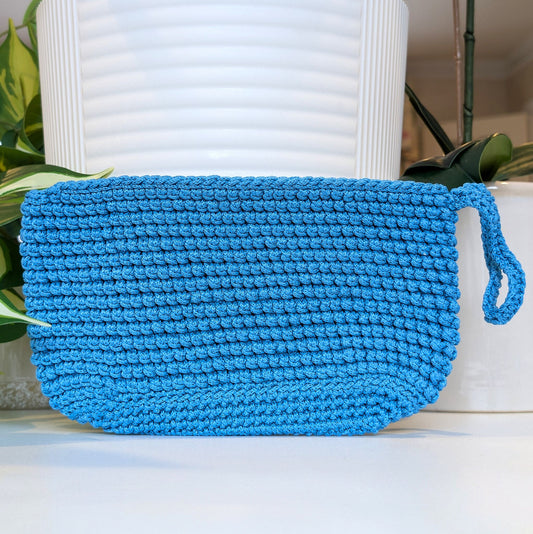 Wristlet Clutch Bag - Azure (Macrame Yarn)