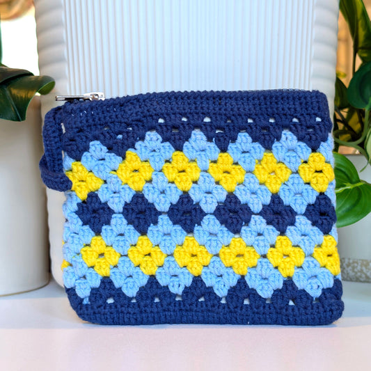 Wristlet Bag - Blue & Yellow