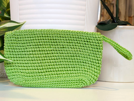 Wristlet Clutch Bag - Yellow Green (Macrame Yarn)