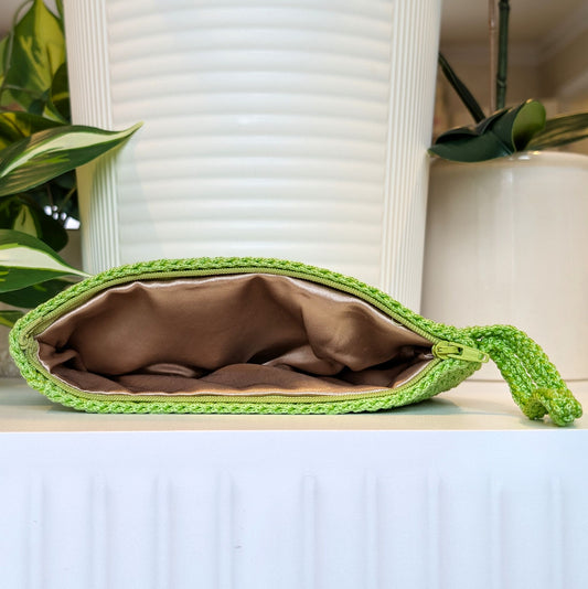 Wristlet Clutch Bag - Yellow Green (Macrame Yarn)