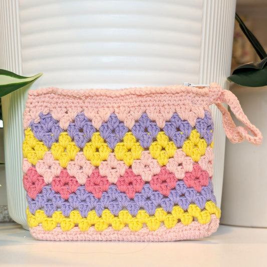 Wristlet Bag - Pink & Wisteria