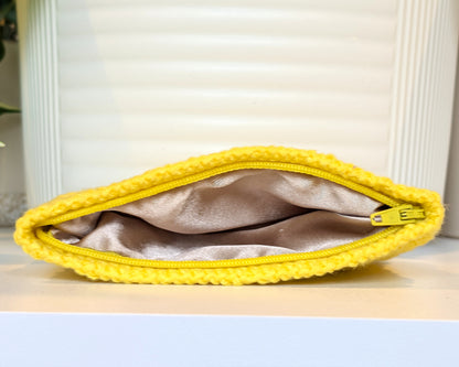 Zip Pouch (Sunflower Yellow) - Crochet Coin Purse