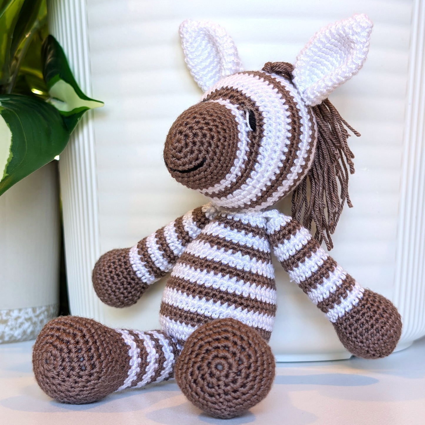 Zebra Crochet Plush - With Mane