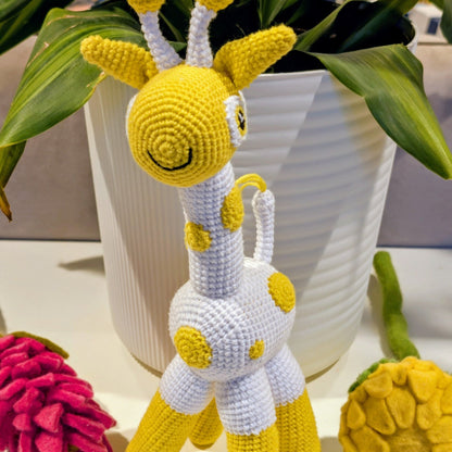 Giraffe Standing in Spots Amigurumi - Handmade Crochet Plushie