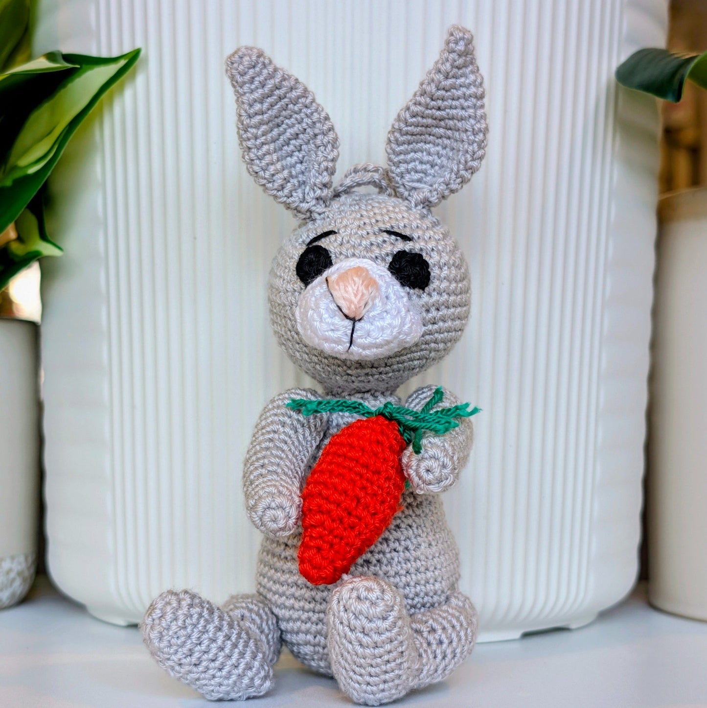 Rabbit with Carrot Amigurumi - Handmade Crochet Plushie