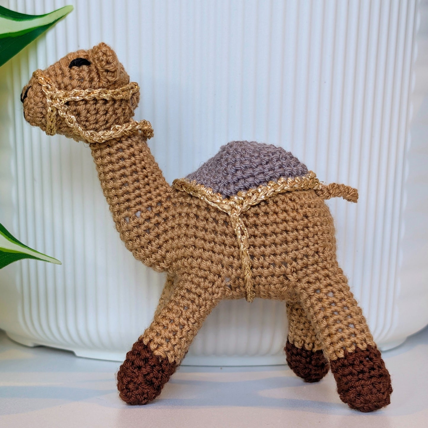 Camel Small (Gold Trim) Crochet Plush