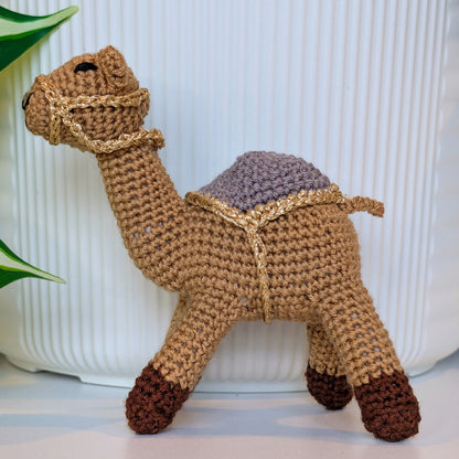 Camel Small (Gold Trim) Crochet Plush