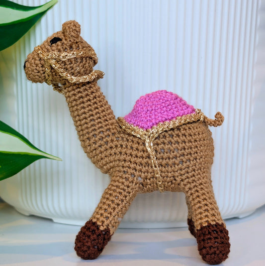 Camel Small (Gold Trim) - Amigurumi Crochet Plush Figurine