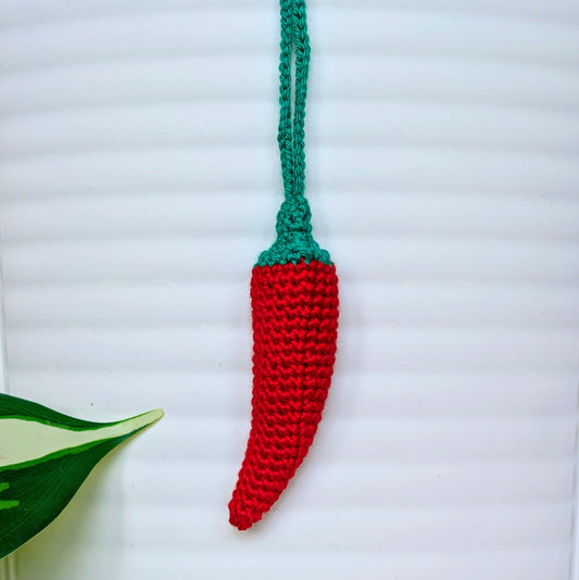 Chili Pepper Amigurumi - Handmade Crochet Keychain