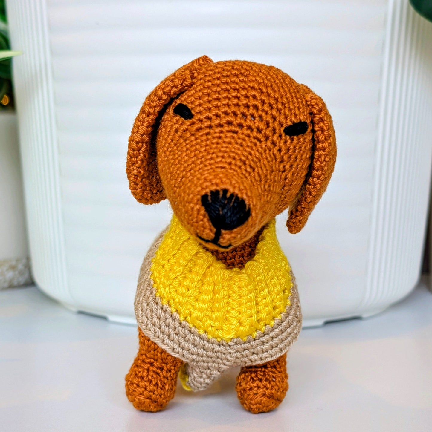 Dachshund Dog (Collar) Crochet Plush - Ginger