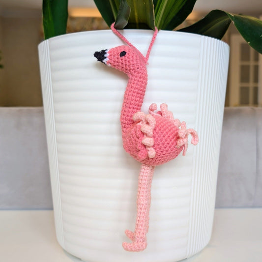 Flamingo Amigurumi - SM - Handmade Crochet Bag Charm