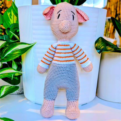 Pig Standing Amigurumi - Handmade Crochet Plushie