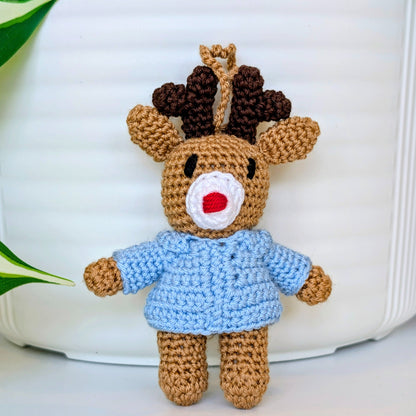Deer in Jacket Amigurumi - Mini - Crochet Bag Charm