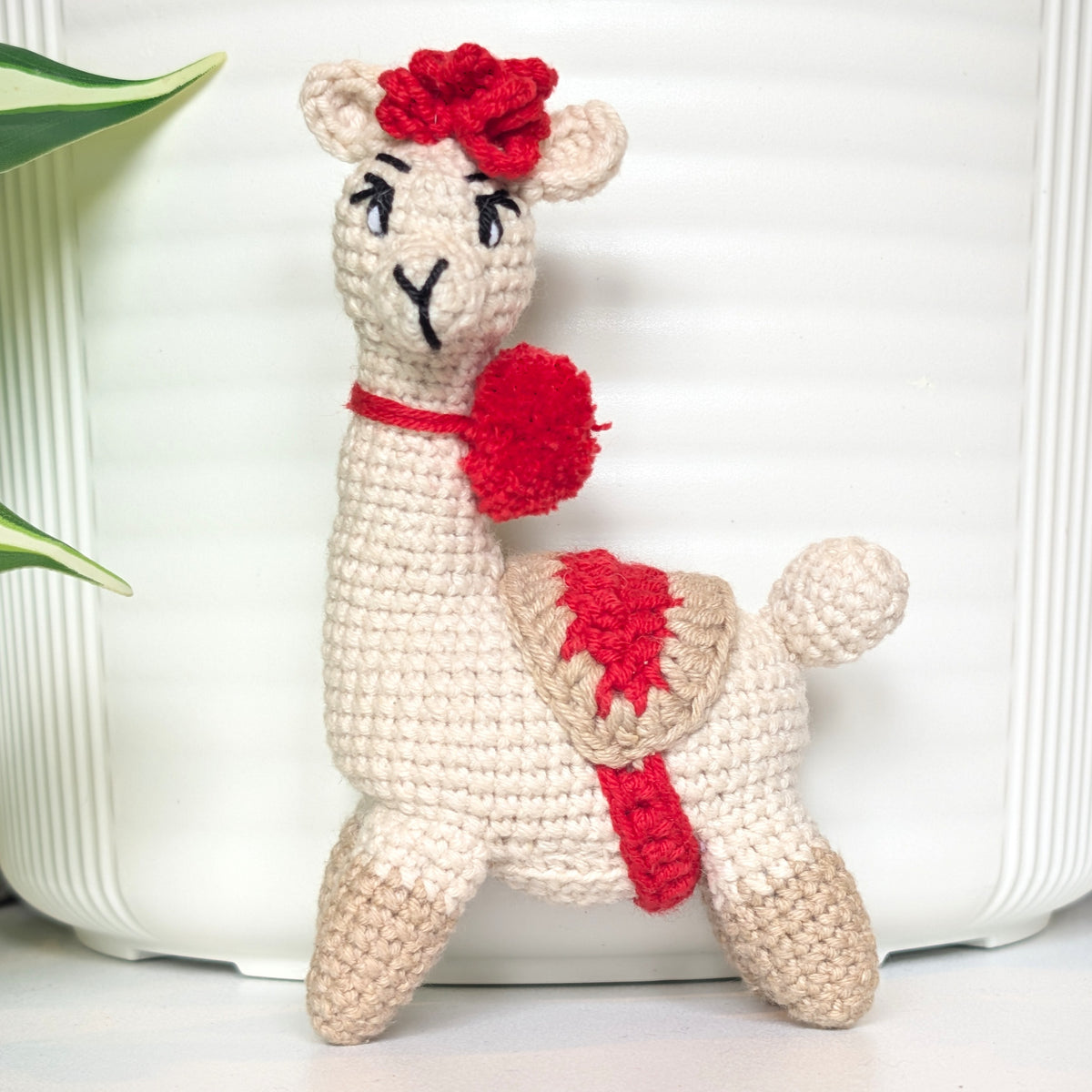 Alpaca in Beige Boots Crochet Plush