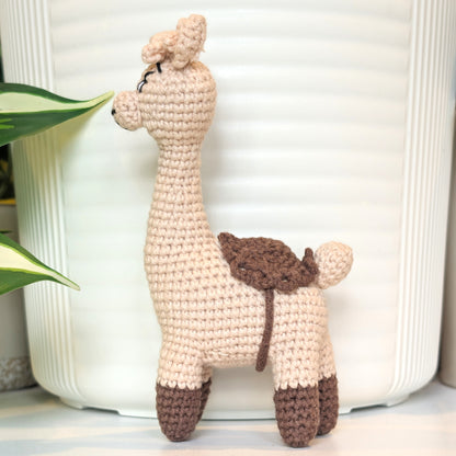 Alpaca in Brown Boots - Plush Amigurumi