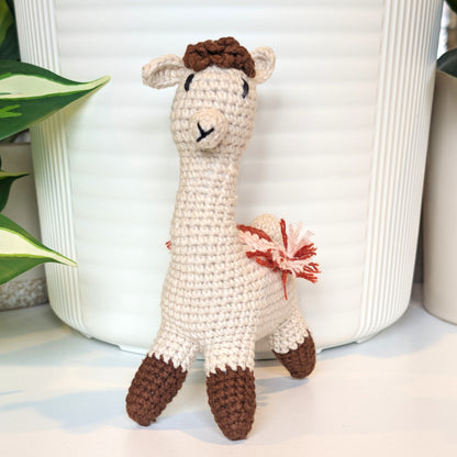 Alpaca in Brown Boots - Plush Amigurumi
