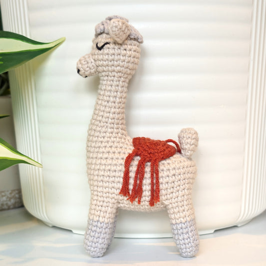 Alpaca in Gray Boots - Amigurumi Plushie