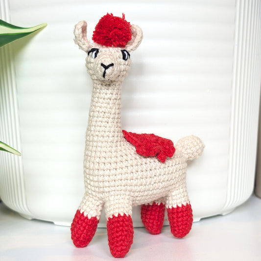 Alpaca in Red Boots - Plush Amigurumi