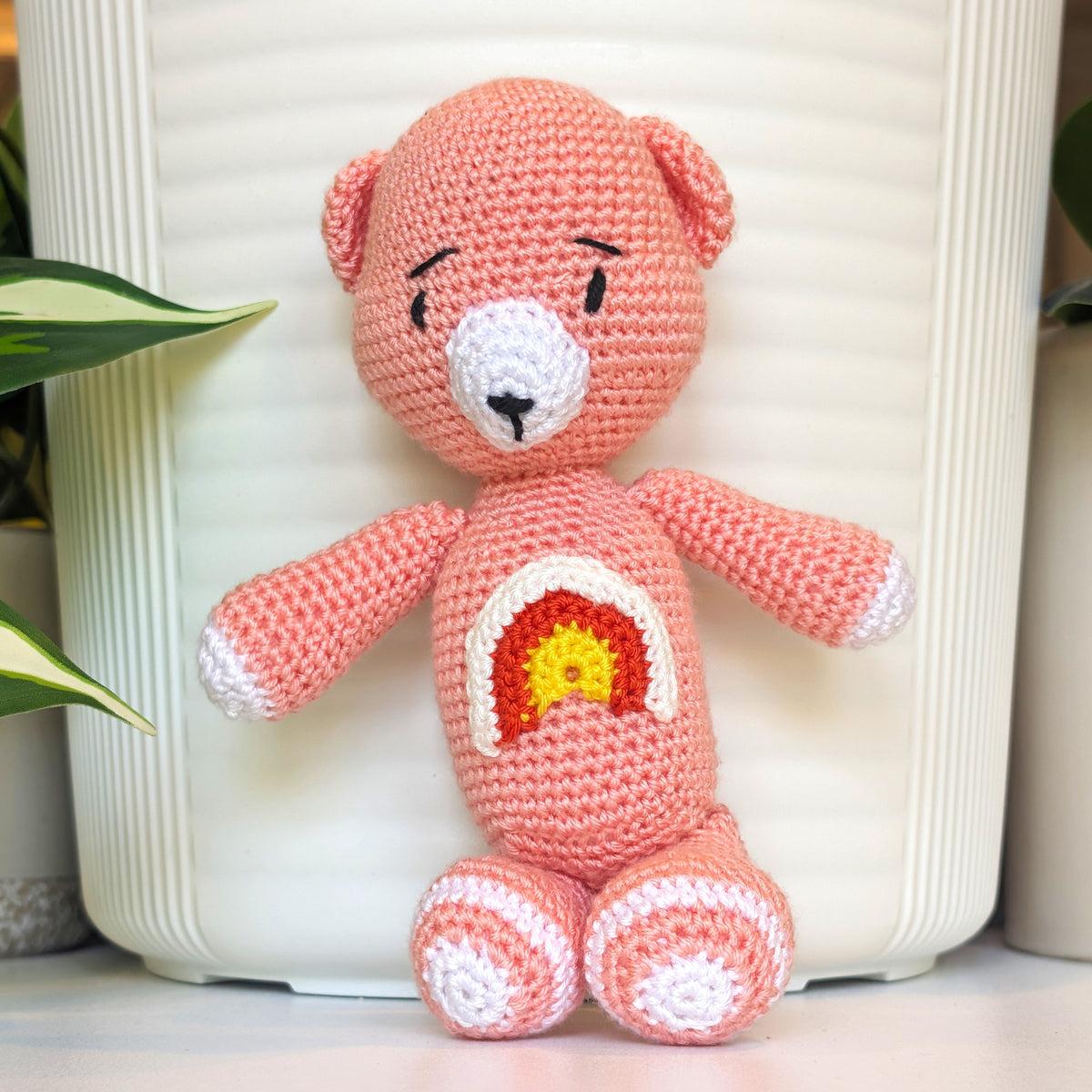 Bear with Rainbow Crochet Plush