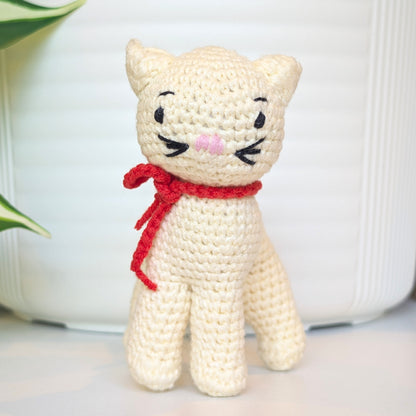 Cat Standing - Standard Cream - Crochet Plush