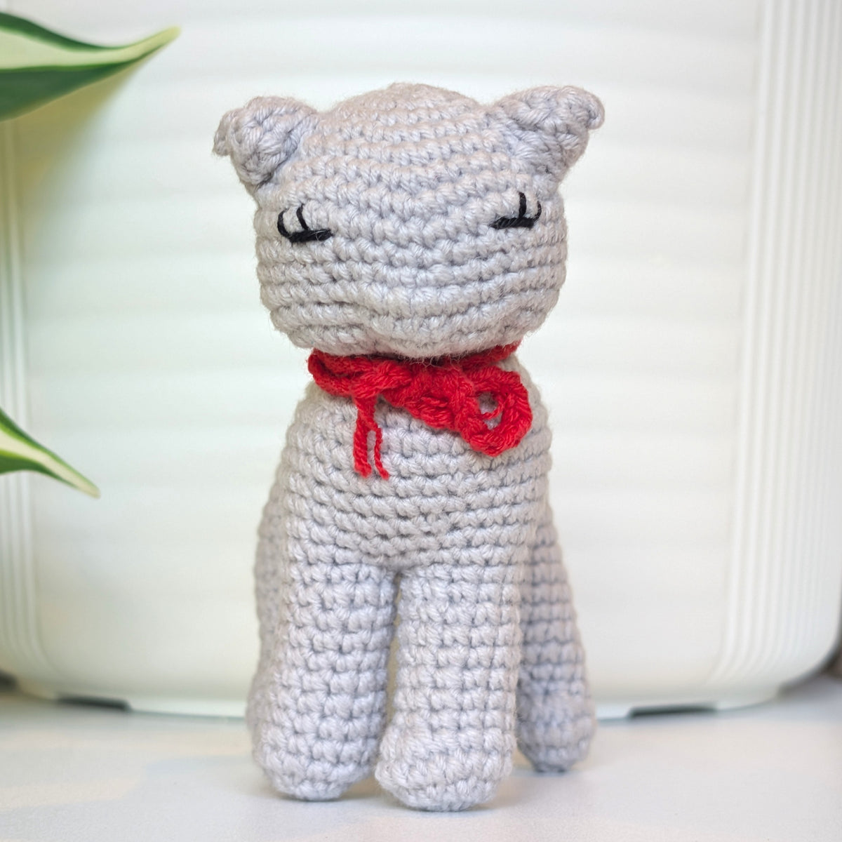 Cat Standing - Gray Girl - Crochet Plush