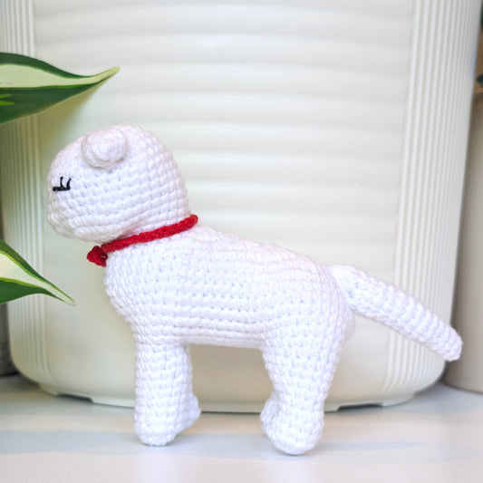 Cat Standing - White Girl - Crochet Plush