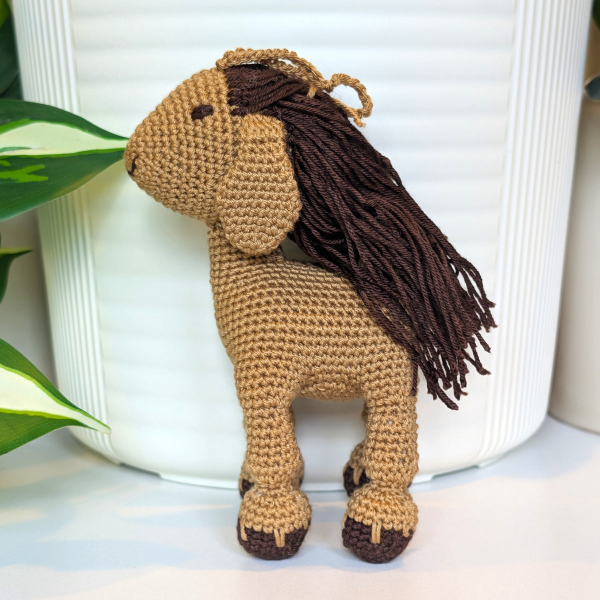 Goat in Sand Brown Crochet Plush Charm