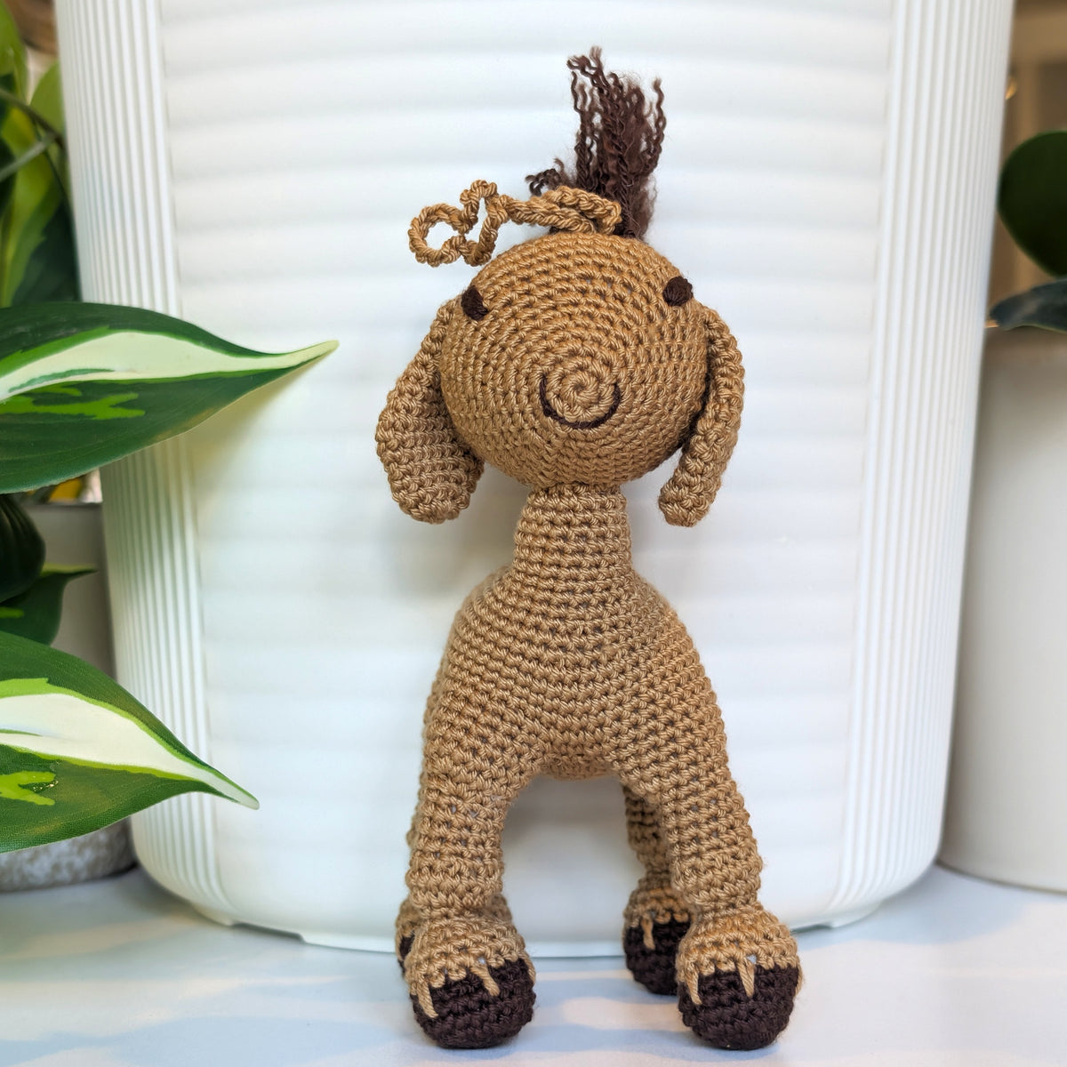 Goat in Sand Brown Crochet Plush Charm