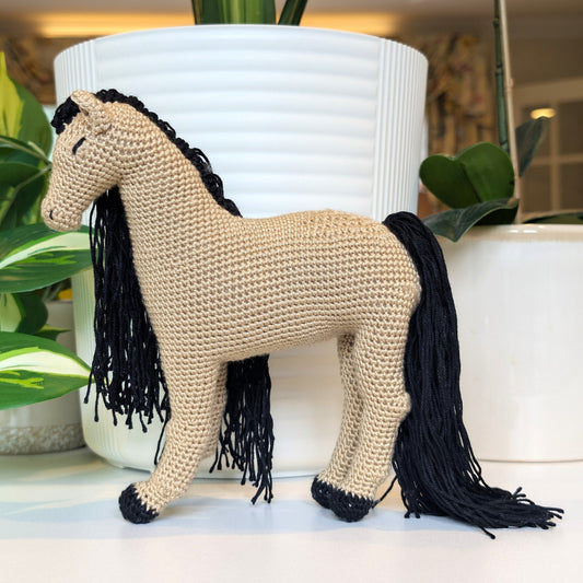 Horse Beige Crochet Plush