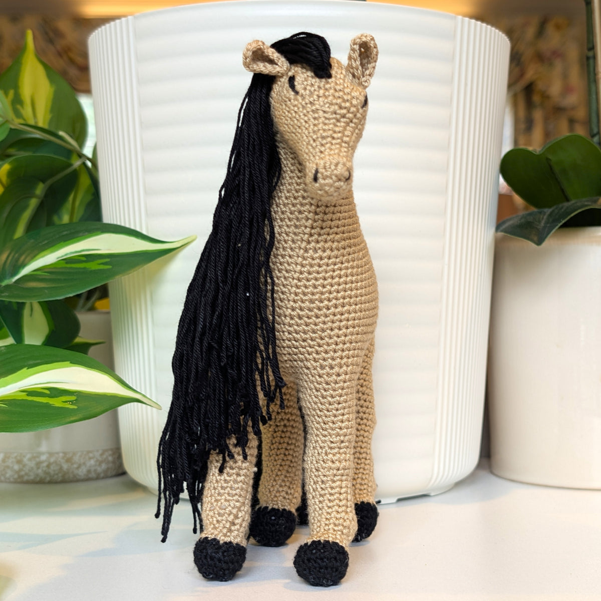 Horse Beige Crochet Plush