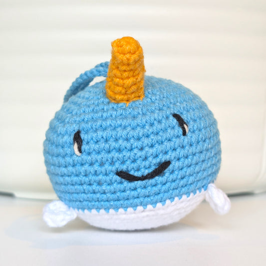 Standard Narwhal - Brilliant Arctic Blue - Crochet Plush Charm