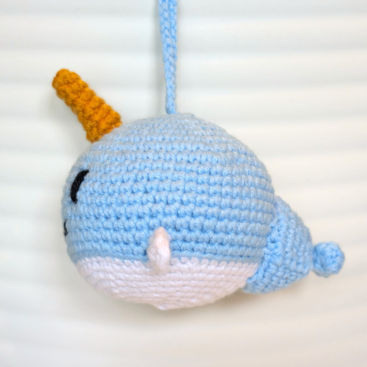 Standard Narwhal - Light Blue - Crochet Plush Charm