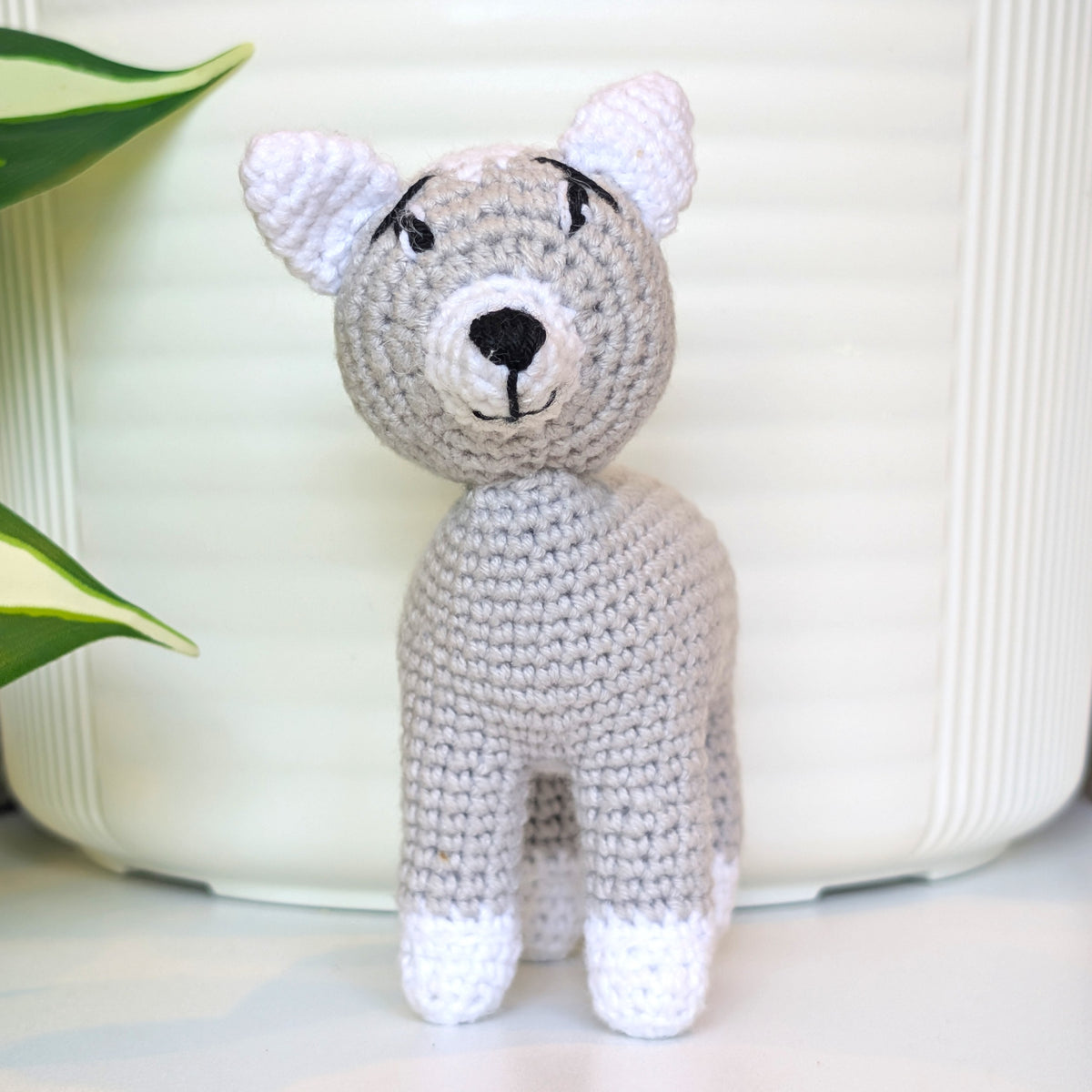 Standing Puppy (Pointy Ears) Crochet Plush