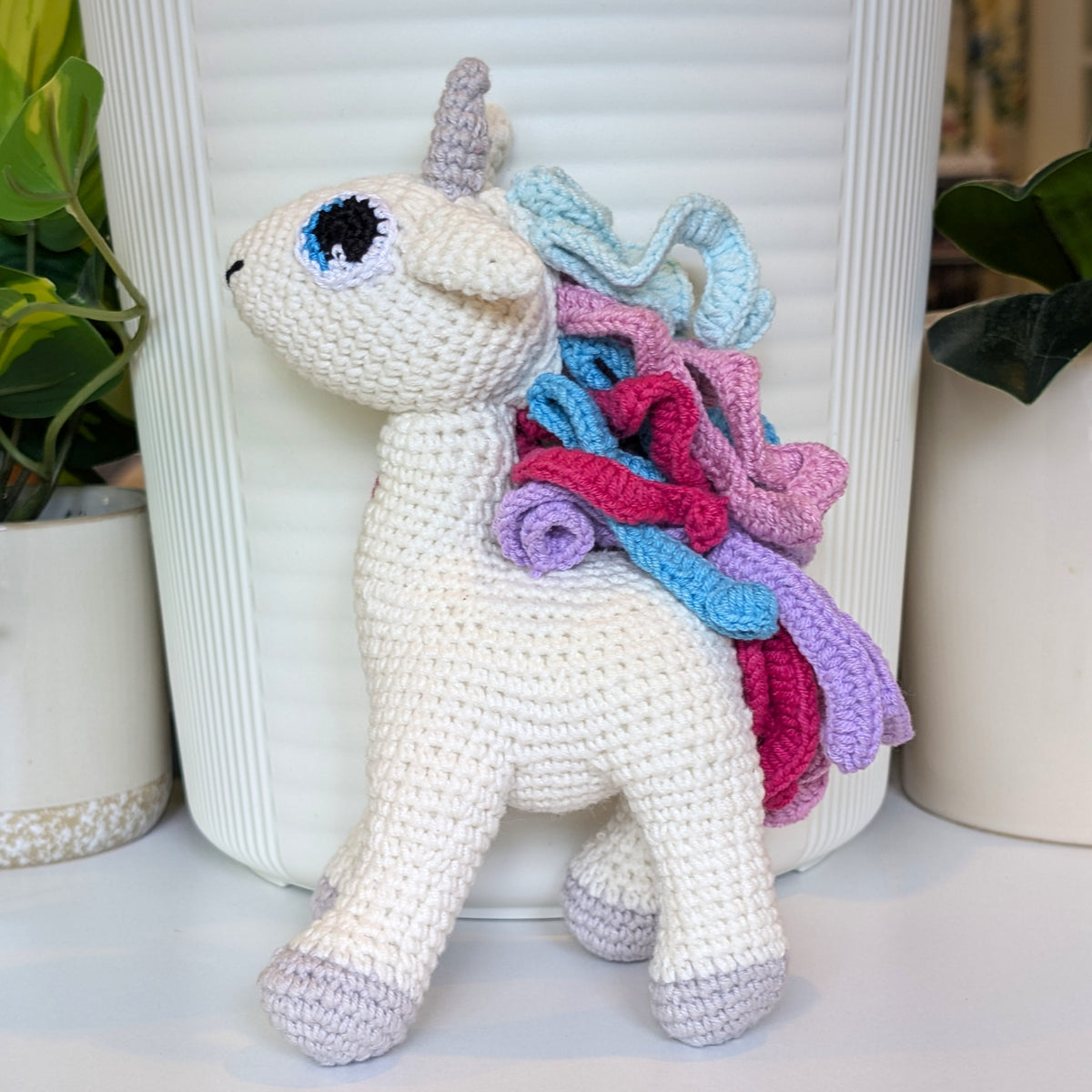 Unicorn (Gray Foot) - Large - Crochet Plushie