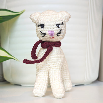 Cat Standing - Cream Girl - Crochet Plush