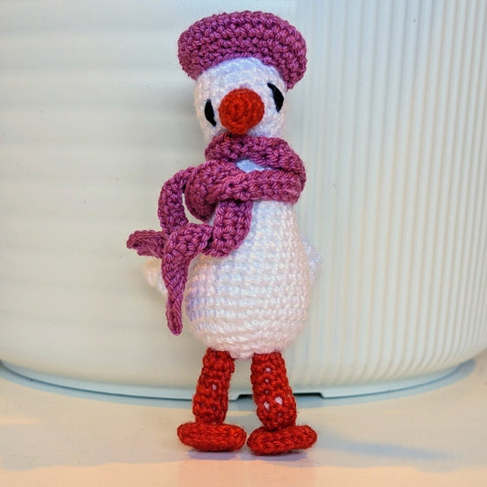 Duck in Hat and Scarf Amigurumi - Handmade Crochet Bag Charm