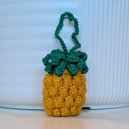 Pineapple Amigurumi - Handmade Crochet Keychain, Bag Charm, Ornament
