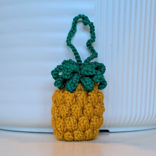 Pineapple Amigurumi - Handmade Crochet Keychain, Bag Charm, Ornament