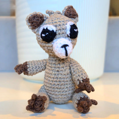 Raccoon Amigurumi - Handmade Crochet Bag Charm