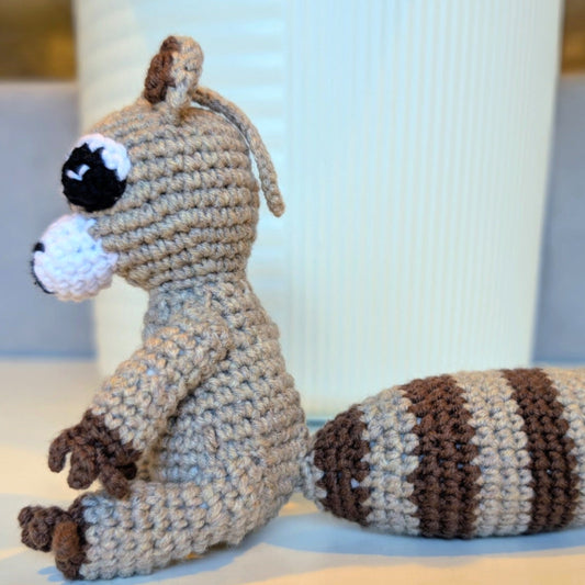 Raccoon Amigurumi - Handmade Crochet Bag Charm