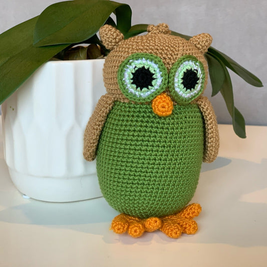 Owl Amigurumi - Green - Crochet Plush Charm