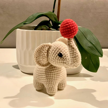 Elephant - Cream with Ball