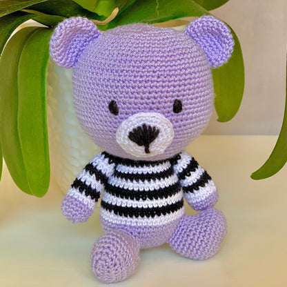 Bear in Stripes - Purple