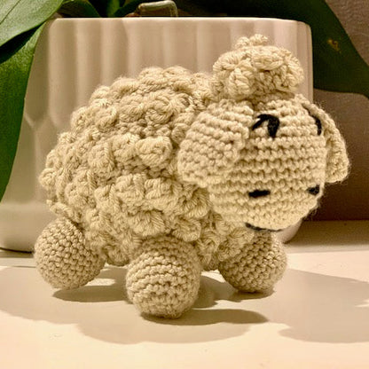 Crocheted all beige sheep