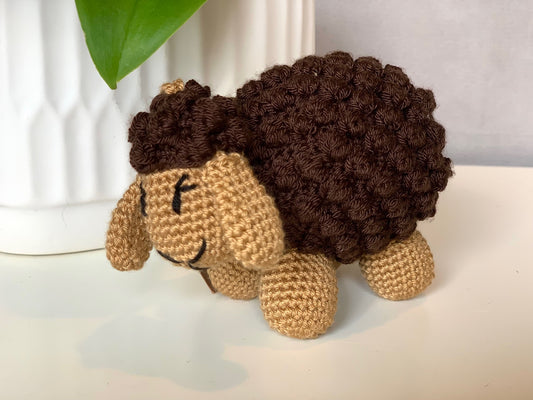 Sheep (Brown Fleece) Amigurumi - Crochet Plush Figurine