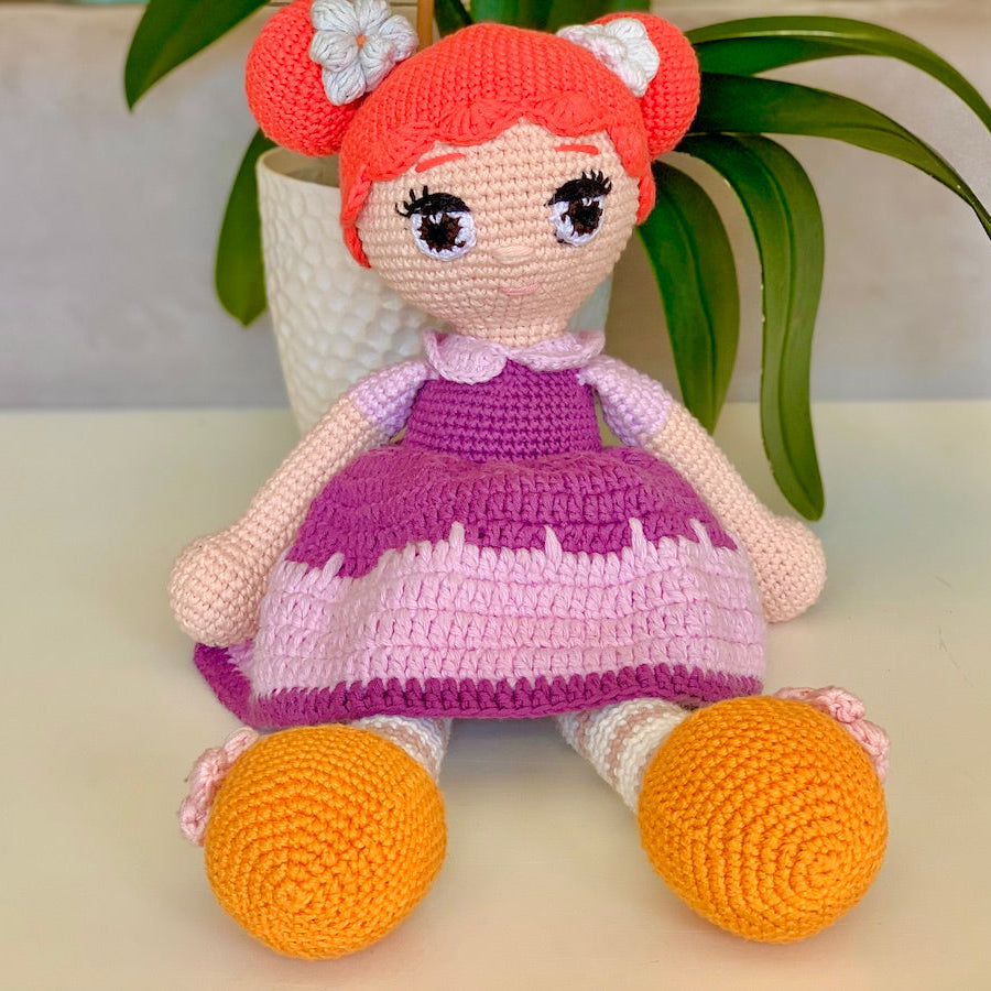 Doll in Purple Dress - Large